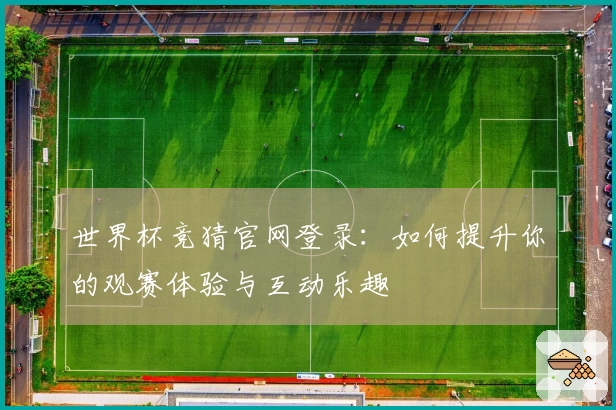 世界杯竞猜官网登录：如何提升你的观赛体验与互动乐趣